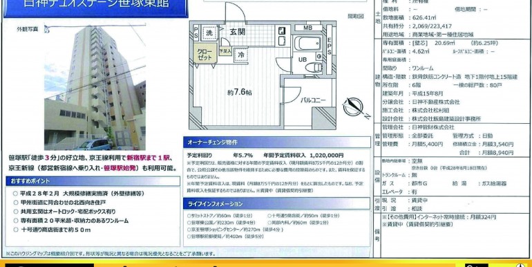 1780 笹塚 － 東京都渋谷区笹塚２丁目  日神デュオステージ笹塚東館　6階